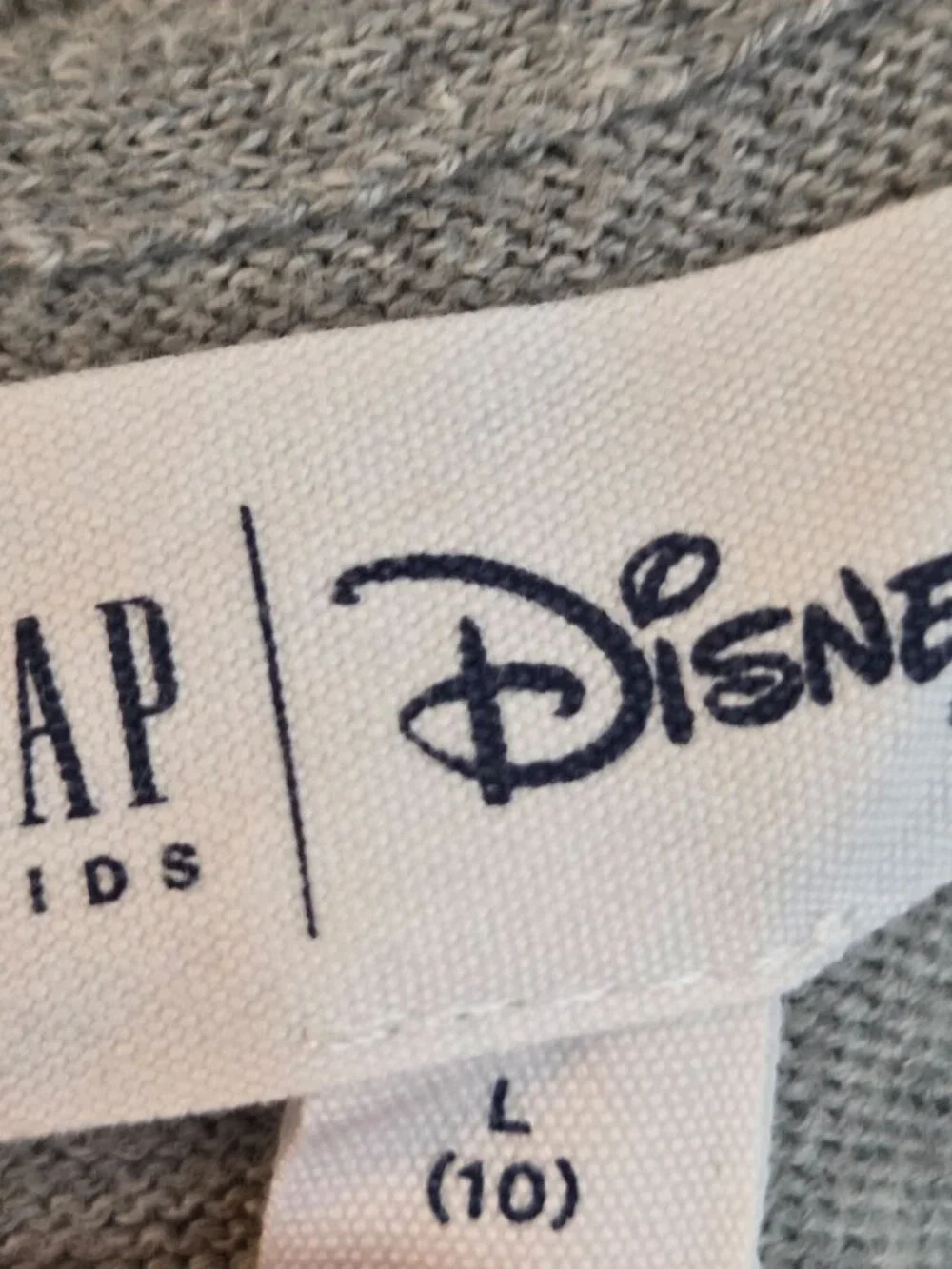 Gap x Disney Kids L Mickey Mouse Heart Sequin Gray Sweater